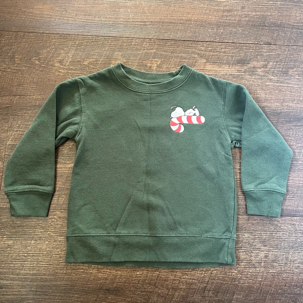 Snoopy Green Kids Sweatshirt with Snoopy Design